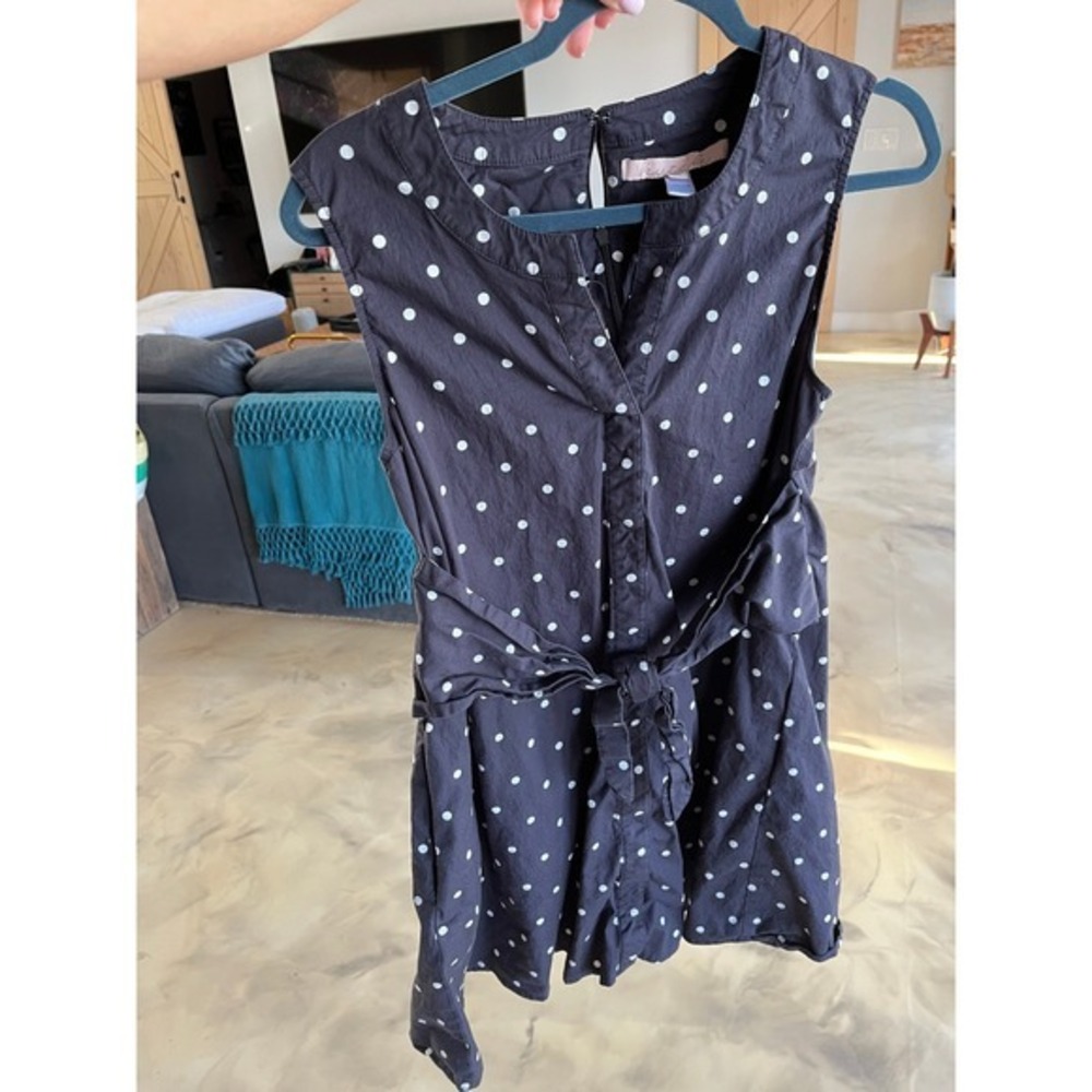 Hutch Womens Polka Dot Sleeveless Fit and Flare Tie Waist Mini Dress Black S